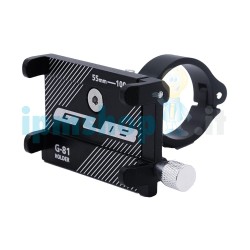 GUB - G-81 Holder - All aluminum mobile phone holder - Black - Left side 3/4 view