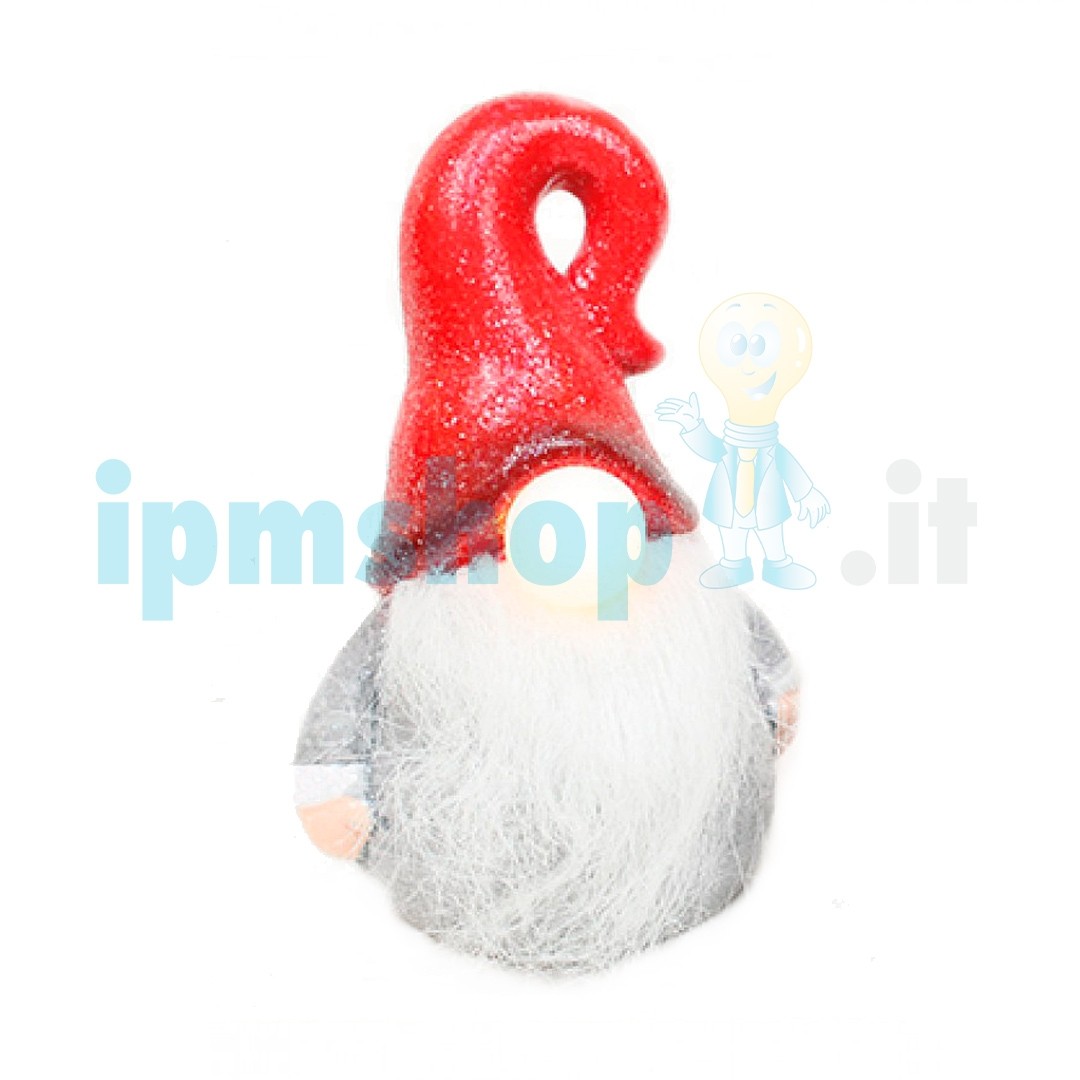 Ceramic Santa Claus with LED nose and glitter