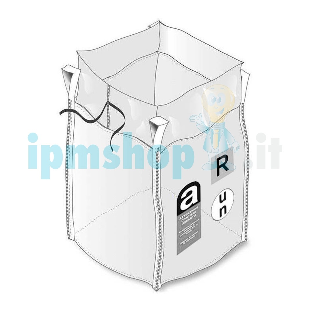 Mini Big Bag 80x80x80 Cm - Sacchi In Tessuto Per Trasporto E Stoccaggio Materiali Da Costruzione, Giardino, Rifiuti, Portata 1000 Kg, Confezione Da 5 - Foto 9