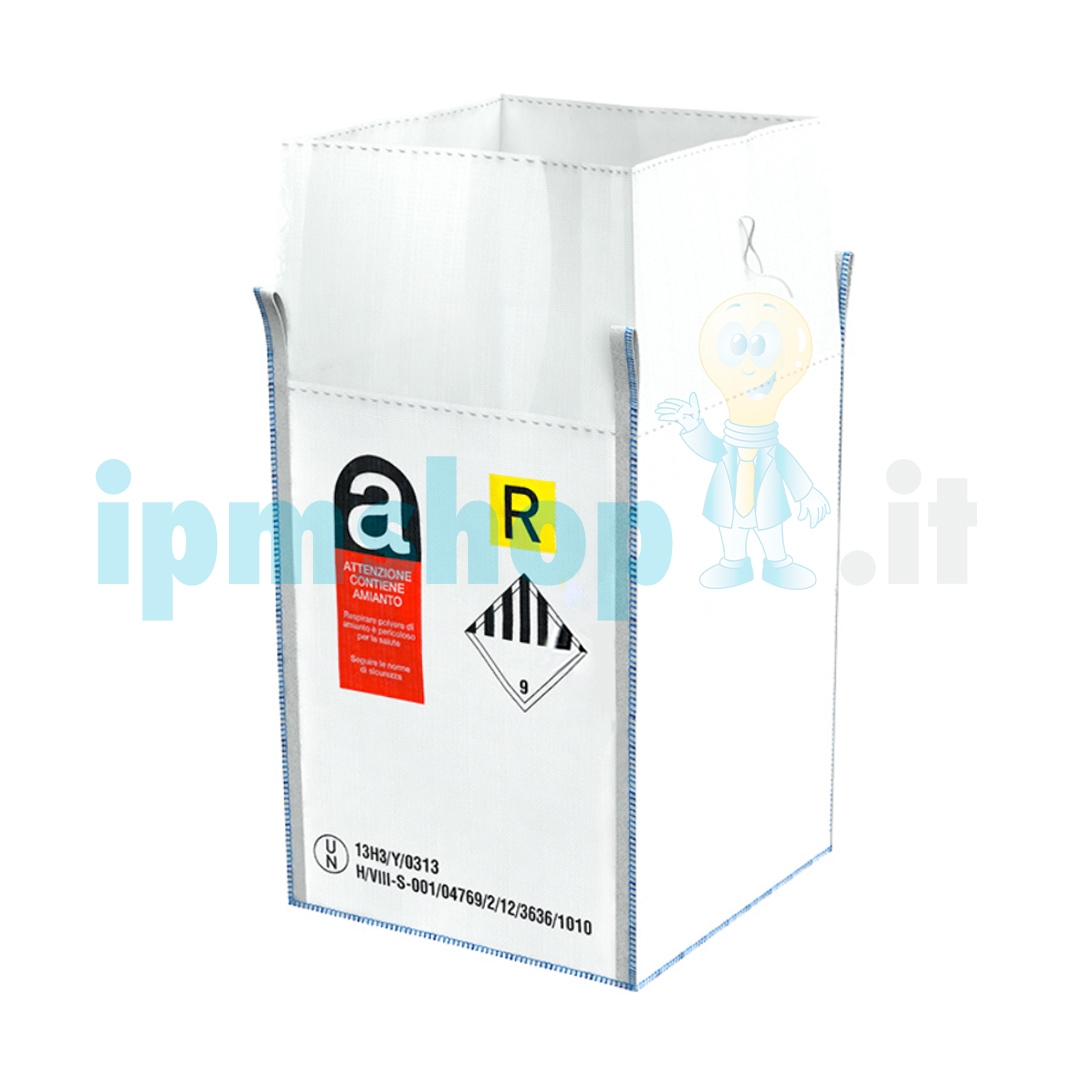 Mini Big Bag 80x80x80 Cm - Sacchi In Tessuto Per Trasporto E Stoccaggio Materiali Da Costruzione, Giardino, Rifiuti, Portata 1000 Kg, Confezione Da 5 - Foto 3