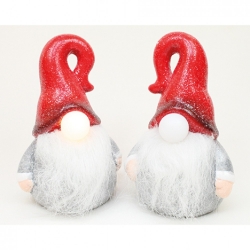 Ceramic Santa Claus with LED nose and glitter
