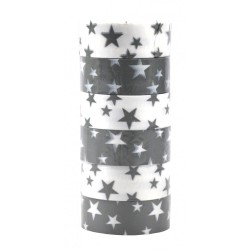 Nastro regalo con stelle | Bianco/grigio