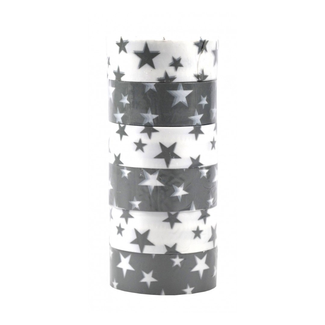 Gift Ribbon with Stars - White / Gray